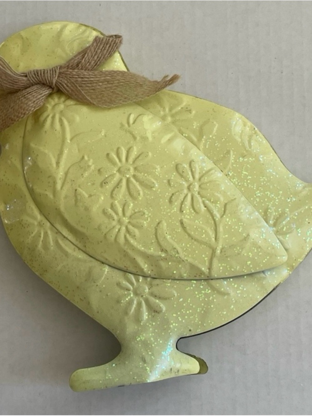 Yellow Glittery Chick Easter Spring Decor Accent